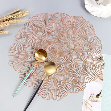 Blooming Flower Metallic Table Mats