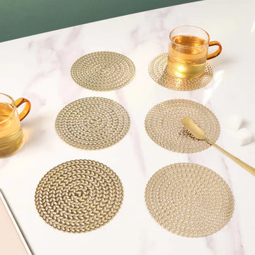 Infinity Leaf Metallic Coaster (Pack of 6)