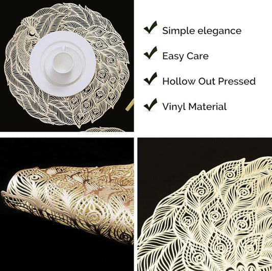 Peacock Gold Metallic Table Mats