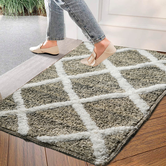 Super Soft Microfiber Anti Slip Bathmat cum Door Mat (Grey, 23β x 15β)