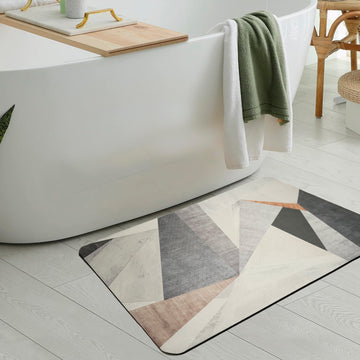 Anti-Slip Quick Drying Bath Mat, Glass, Absorbent PVC (24”X16”)