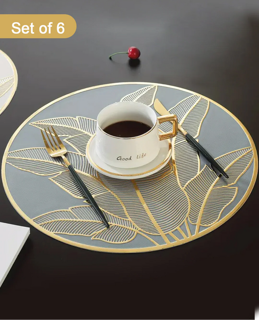 Leaf Metallic Embossed Mats