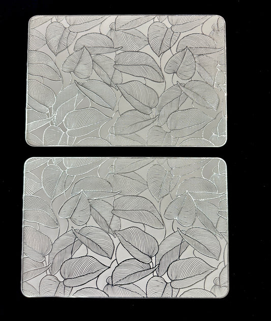 Premium Silver Leaf Metallic Rectangle Table Mats