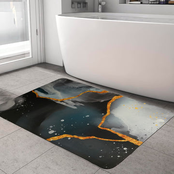 Anti-Slip Quick Drying Bath Mat, Thunder, Absorbent PVC (24”X16”)