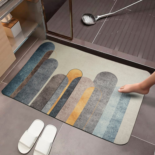 Anti-Slip Quick Drying Bath Mat, Grey Galaxy, Absorbent PVC (24βX16β)