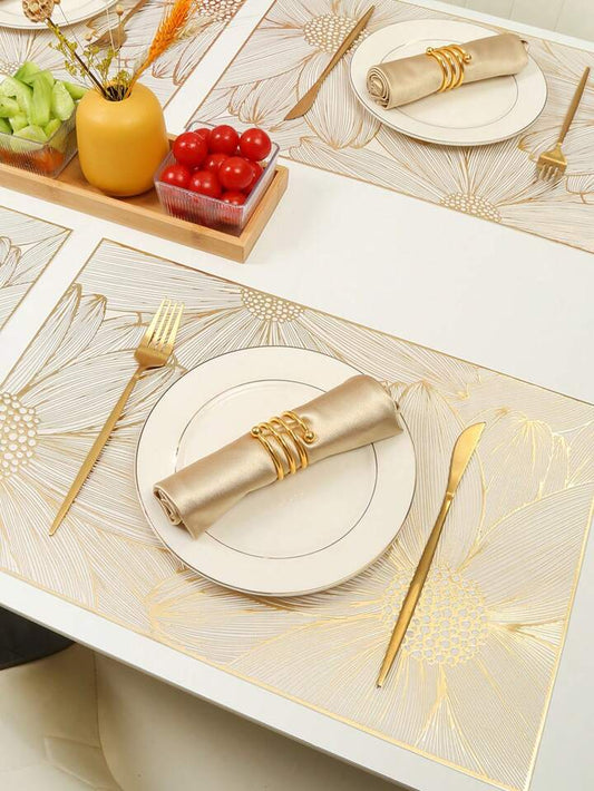 Premium Blooming Flowers Rectangle Table Mats