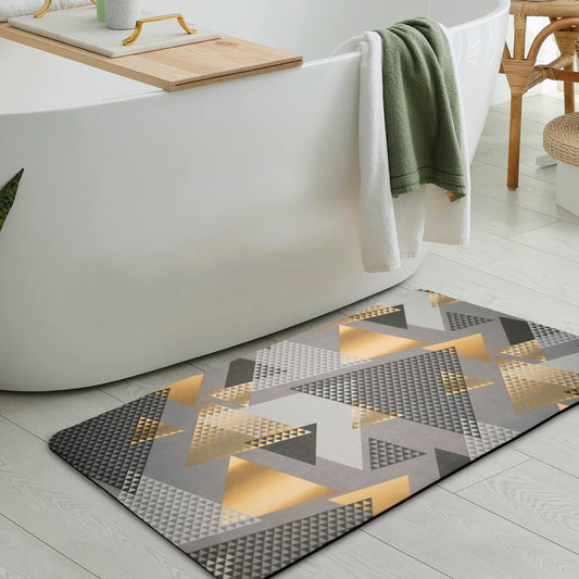 Anti-Slip Quick Drying Bath Mat, Golden Designer, Absorbent PVC (24βX16β)