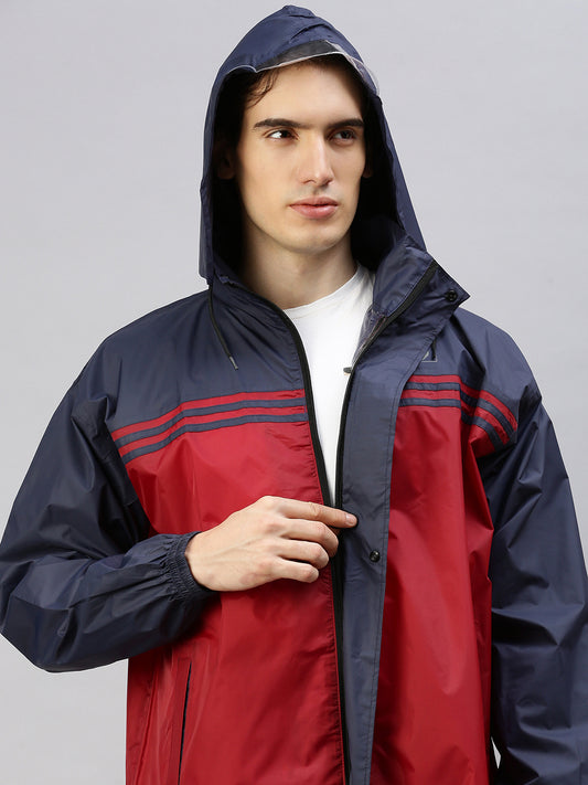 Thor Adjustable Hooded & Zipper Top And Buttom Reversible Jacket Rainsuit & Pant Set (XXL)