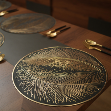 Feather Magic Metallic Table Mats