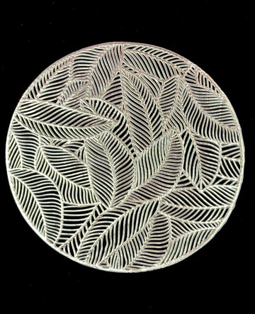 Leaf Circle Metallic Table Mats