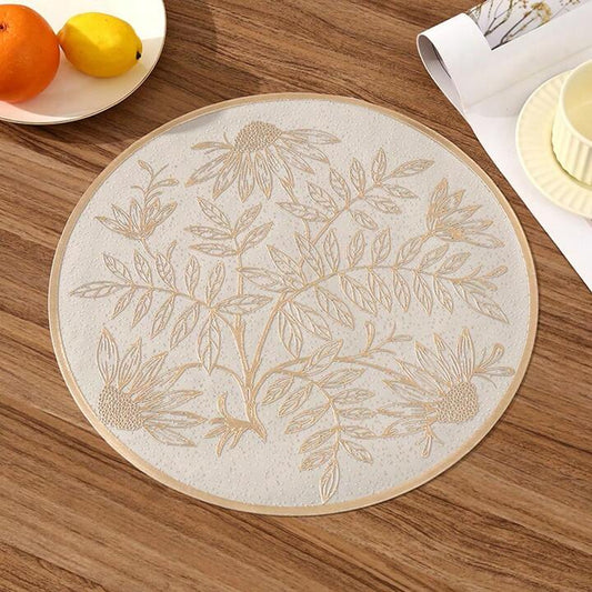 Flower and Leaf Metallic Table Mats
