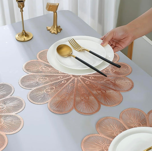 Premium Flower Decor Metallic Table Mats