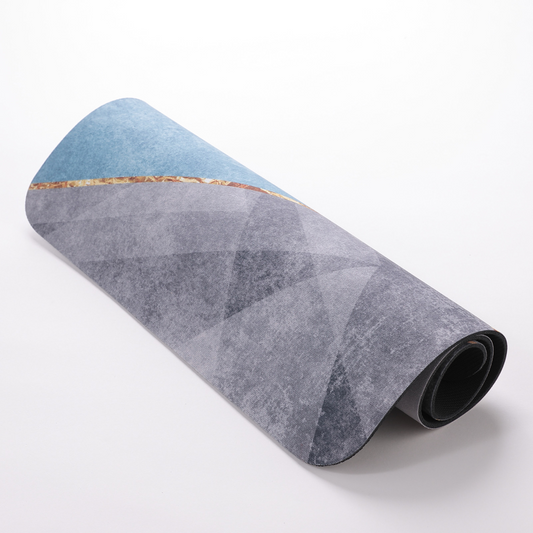 Anti-Slip Quick Drying Bath Mat, Turquoise Blue Zigzag, Absorbent PVC (24βX16β)