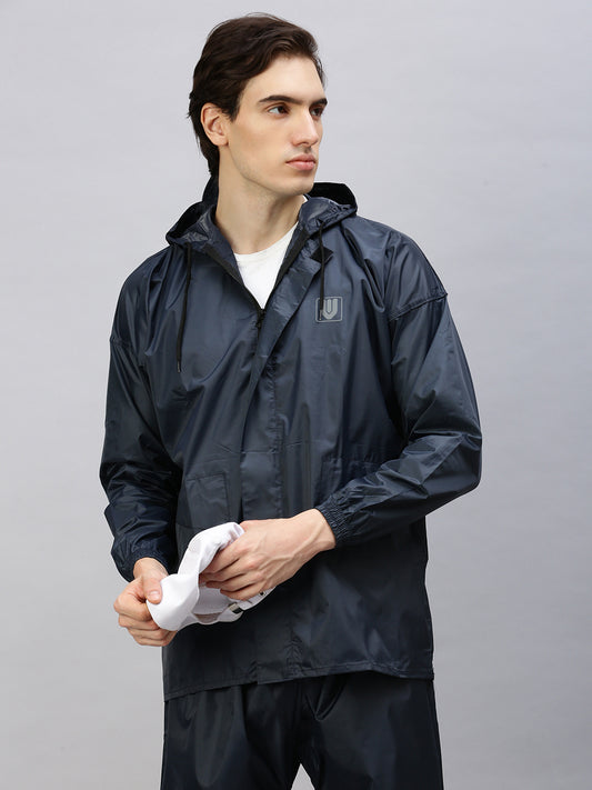 Long Sleeves Fantasy Adjustable Hooded & Zipper Top And Bottom Rainsuit & Pant Set (XXL)