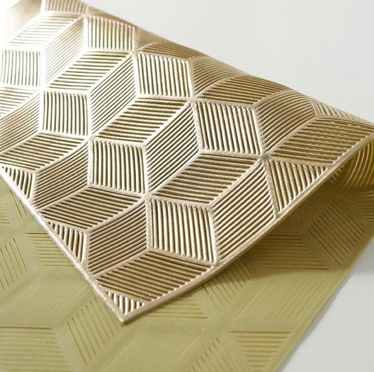 Gold Geometric Metallic Table Mat Set