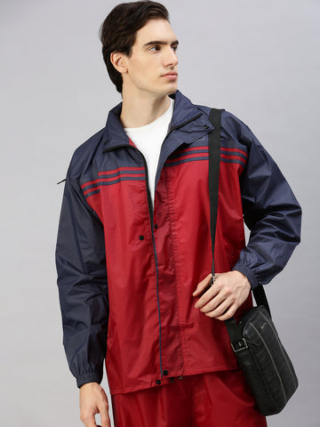 Thor Adjustable Hooded & Zipper Top And Buttom Reversible Jacket Rainsuit & Pant Set (XXL)