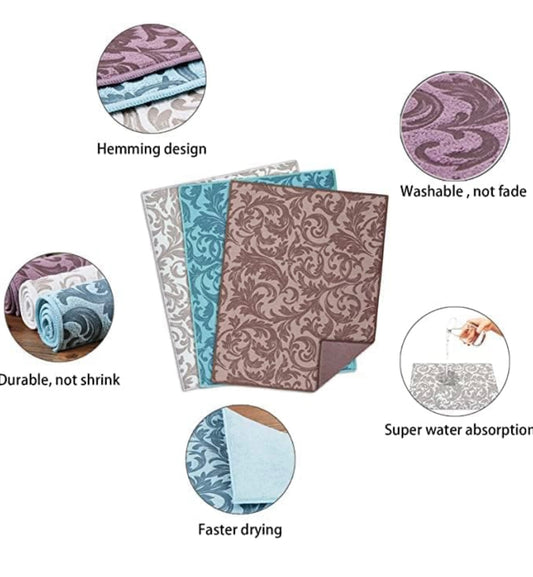 Dish Drying Mats (Pack of 3) Random Prints