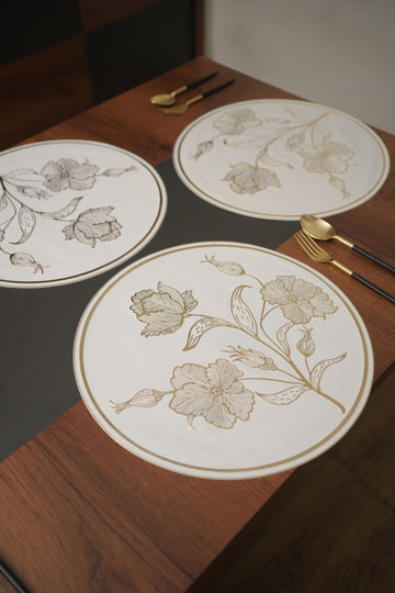 Flower Bud Metallic Table Mats