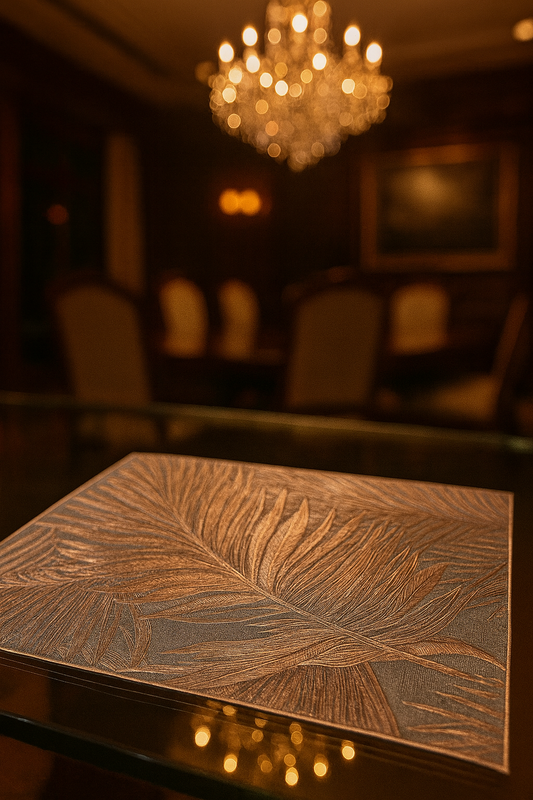 Feather Leaf Metallic Table Placemats