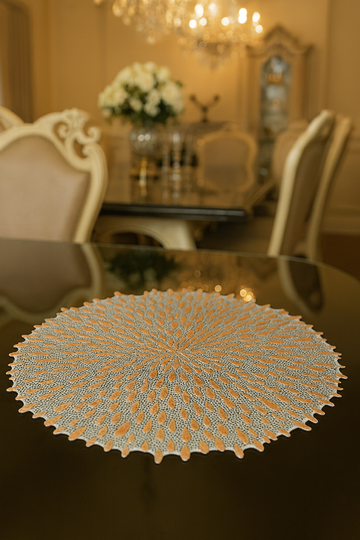 Droplet Flower Metallic Table Placemats