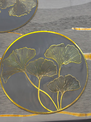 Embossed Metallic Mat Lily Gold