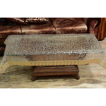 3D Table Cover With Golden Lace