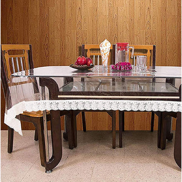Transparent Table Cover With White Lace