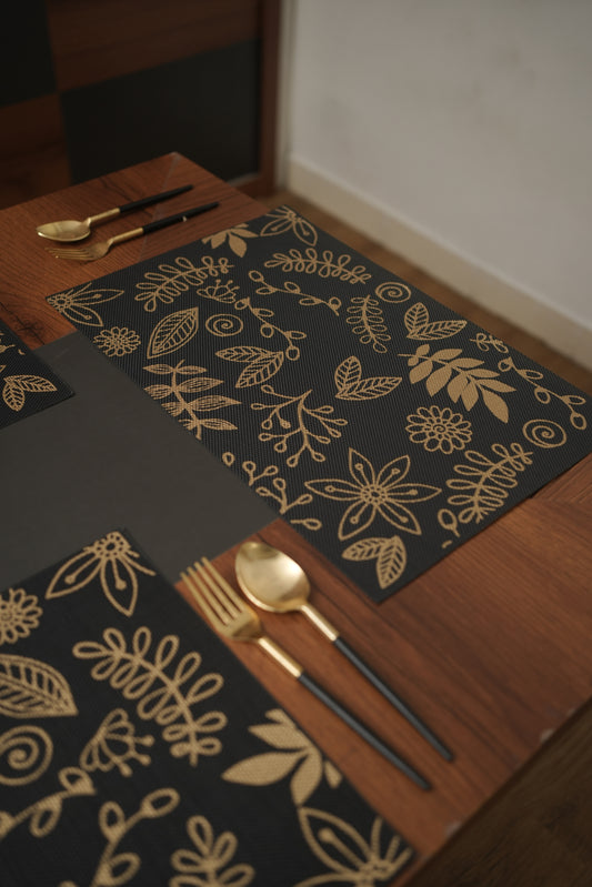 Jute Look Leaf Magic Table Mats