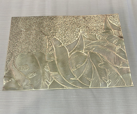 Leaf Waves Rectangle Metallic Table Mats