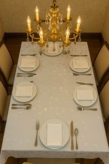 Grey Leaf Table Cover