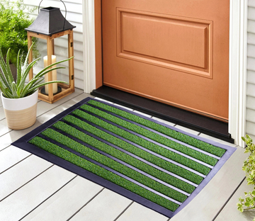 Classy Rectangular Grass Door Mat, PVC (23"X15")