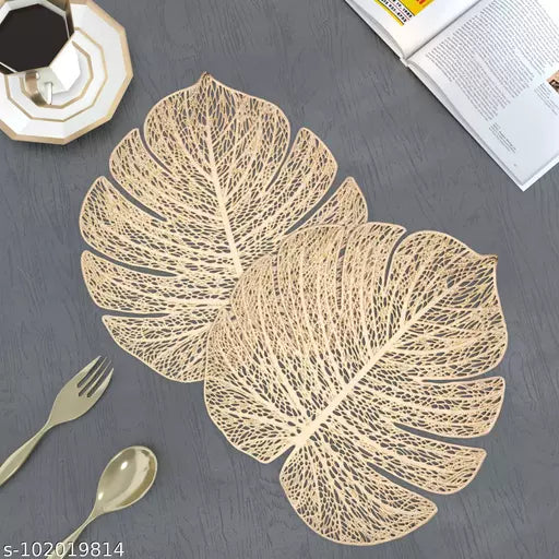 Broad Leaf Metallic Table Mats