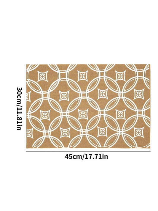 White Aesthetic Jute Look Mat Set