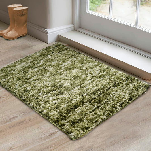 Super Soft Microfiber Anti Slip Door Mat Fur (Green, 23” x 15”)