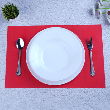 Viva Luxury Furnishings Fancy Table Mat Square Designer - Red