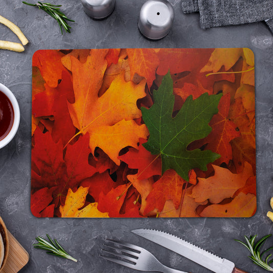 Latest Table Mats Pack of 6 with Coasters, Orange (TORO, Leaves)