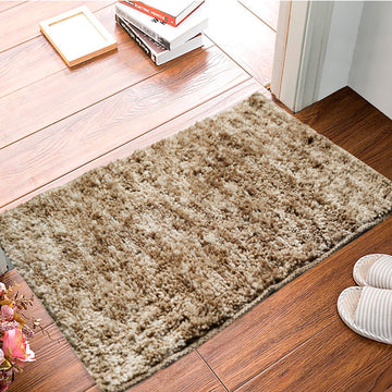 Super Soft Microfiber Anti Slip Door Mat Fur (Brown, 23” x 15”)