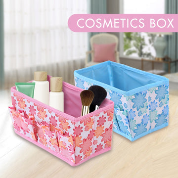 Cosmetic Make Up Folding Non-Woven Storage Box-Wardrobe Drawer for Socks, Makeup Stationary Container