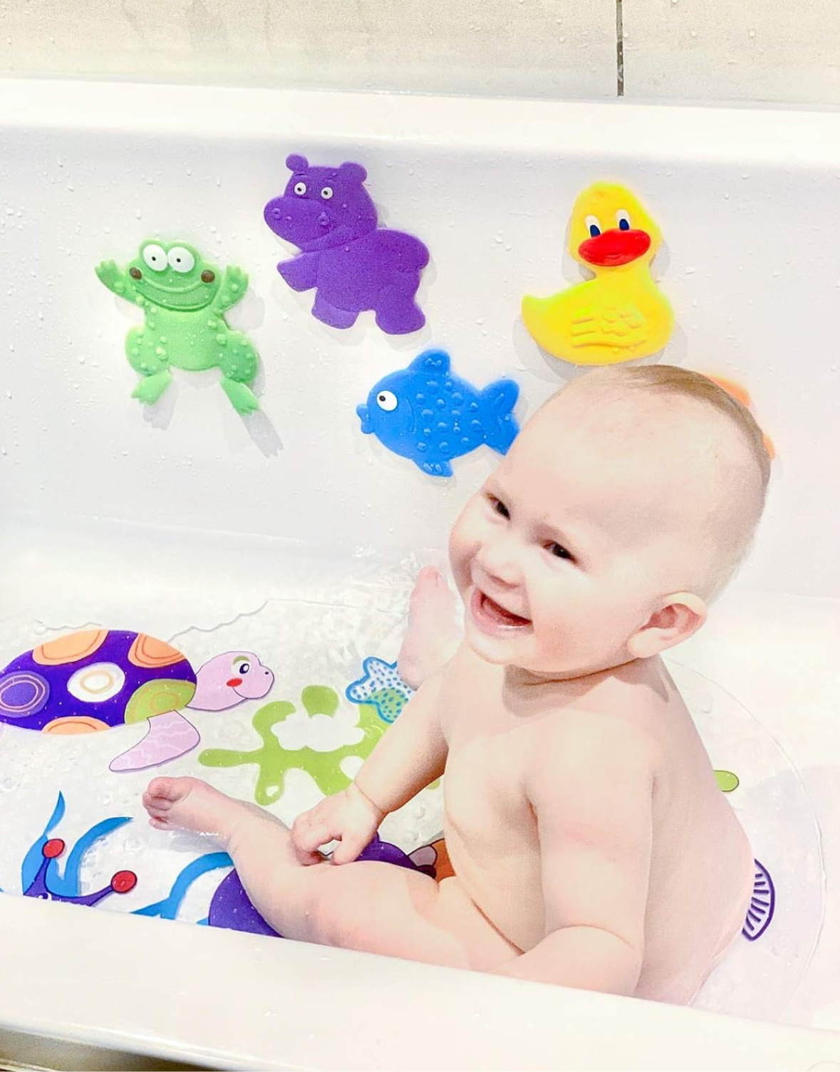 4pcs Cartoon Animal Anti-Slip Mat/Tub Safety Mats