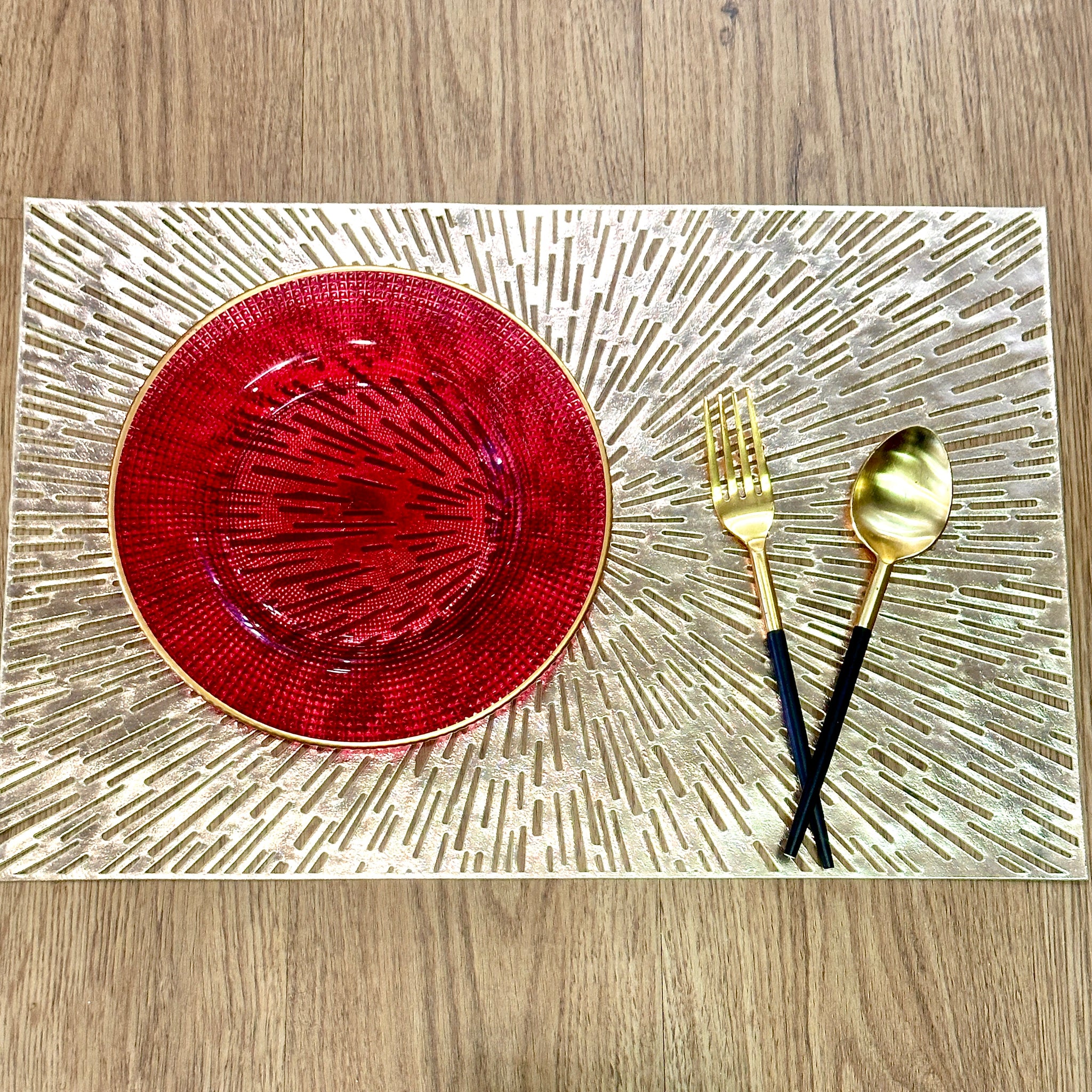 Fireworks Rectangle Metallic Table Mats