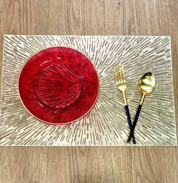 Fireworks Rectangle Metallic Table Mats