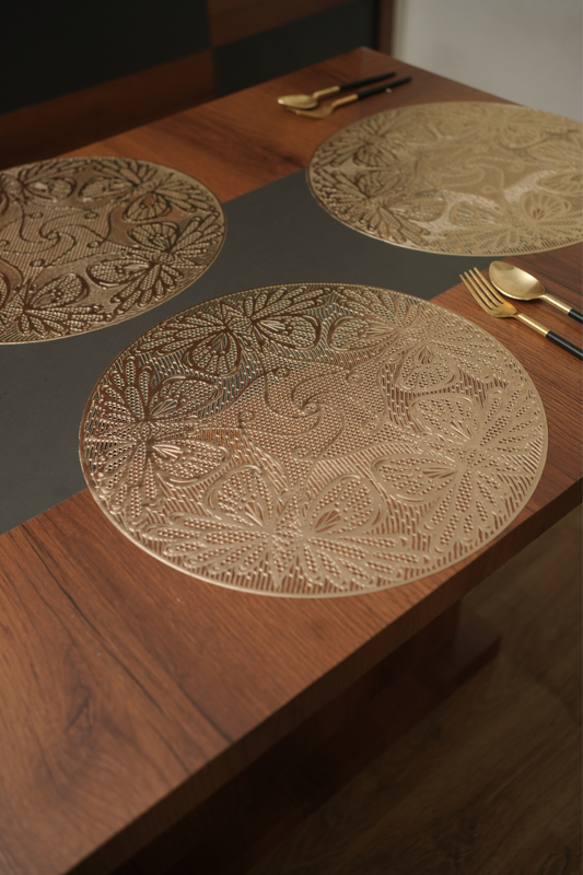 Round Butterfly Metallic Table Mats