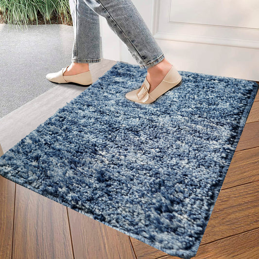 Super Soft Microfiber Anti Slip Door Mat Fur (Blue, 23” x 15”)