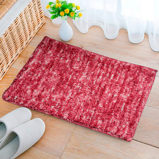 Super Soft Microfiber Anti Slip Door Mat Fur (Red, 23” x 15”)