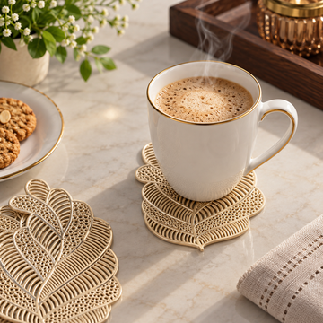 Metallic Coasters - Pack of 4 Designs (Total 24pcs)