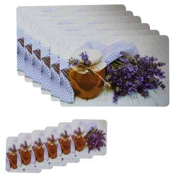 Latest Table Mats Pack of 6 with Coasters, Light Purple (TORO, Honey)