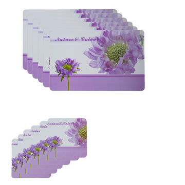 Simple Designer Table Mats Pack of 6 with Coasters, Lavender (TORO, Lavender Flower)