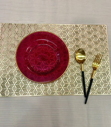 Star Spark Rectangle Metallic Table Mats