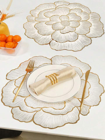 Mist Flower Metallic Table Mats