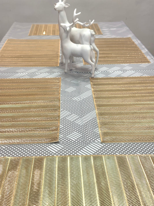 Lines Aesthetic Rectangle Metallic Table Mats